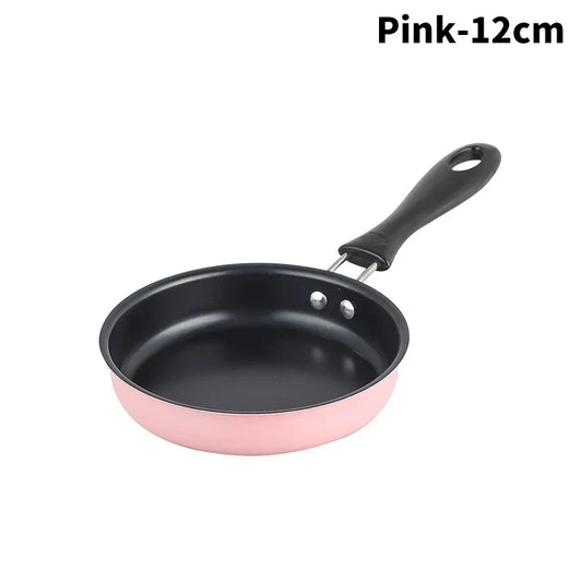 12cm Mini Frying Pan Stainless Steel Prevent Stick Induction Pot Round Breakfast Small Fry Egg Pan With Long Handle Kitchen Tool